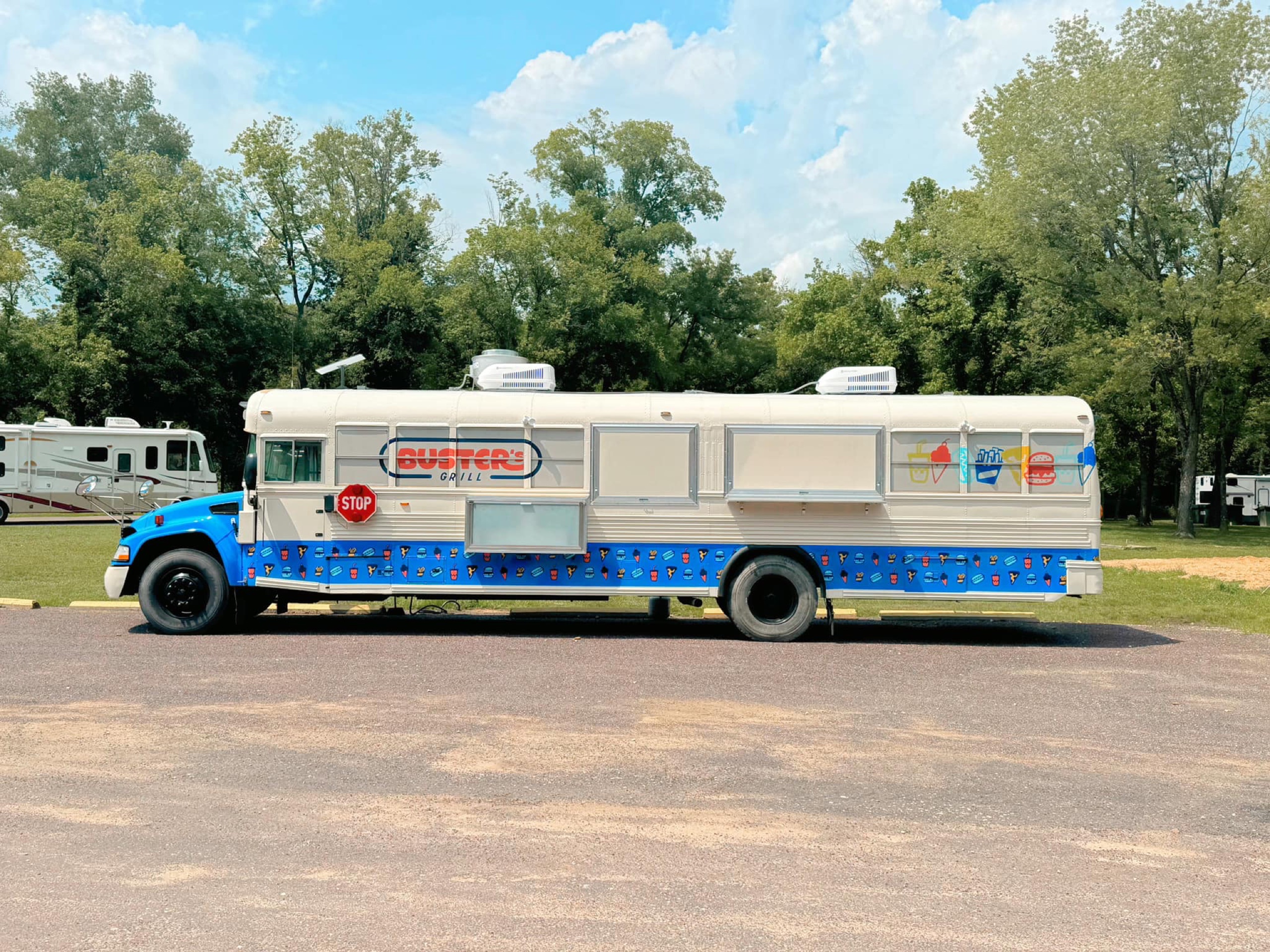 Buster’s Grill food truck parked at Blue Springs Ranch